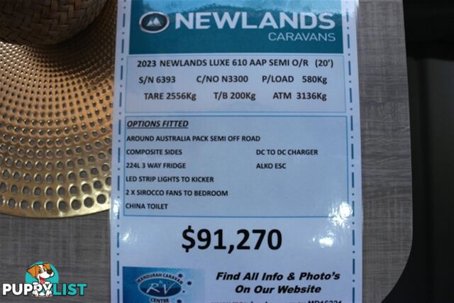 2023 NEWLANDS LUXE AAP 628 COMP CARAVAN