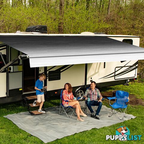 Carefree 180Inch/15Ft Black Reverse Fade Altitude Awning With Led Lightbar. Fy180006Era