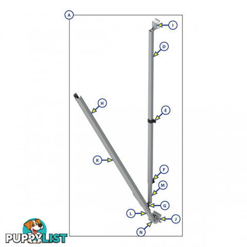 Lippert SOLERA Awning Parts - Drive Arm Assy (A) - PC White 643370