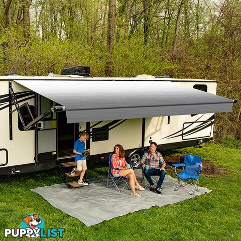 Carefree 144Inch/12Ft Silverfade Wht Altitude Awning With Led Lightbar. Fy1446D00Ra