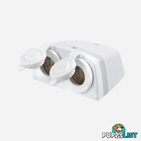 Accessory Socket White Surface Mount Twin Sockets H/D .81160Wbl