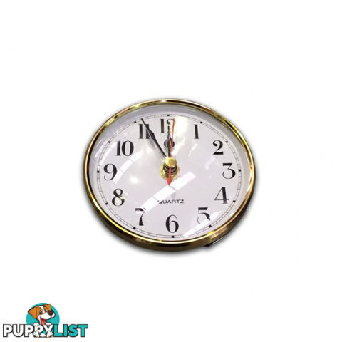 CLOCK Battery Operated White with gold surround