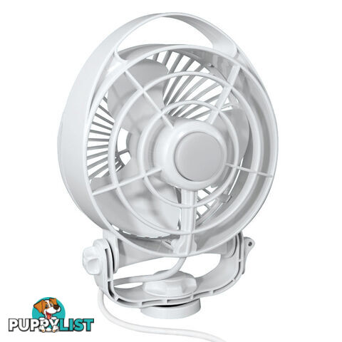 Caframo Maestro 12V White 6" Variable Speed Fan W/ Light And Wired Control. 7482Cawbx