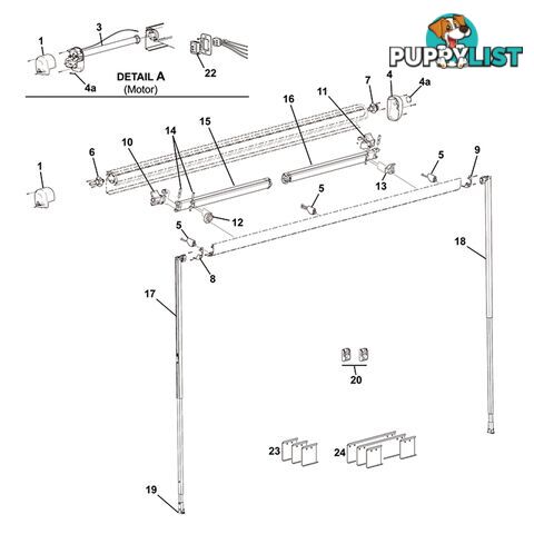 Carefree Freedom Left Hand Spring Arm Assembly Used With 2.57m. R012530-Tb76L