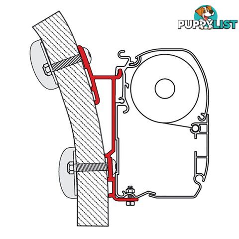 Fiamma Awn Mounting Bracket For F45 15Deg.Each. 98655-249.