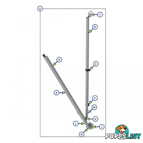 Lippert SOLERA Awning Parts - Idler Arm Assy (A) - PC White 643373