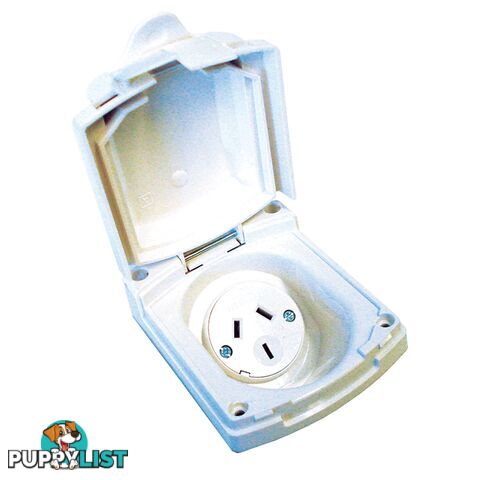 Clipsal (New) White External 10 Amp Power Outlet. V415Vfblkwe