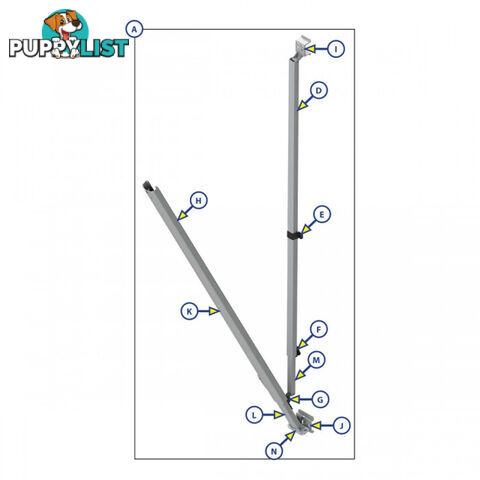 Lippert SOLERA Awning Parts - Idler Arm Assy (A) - PC Black 643374