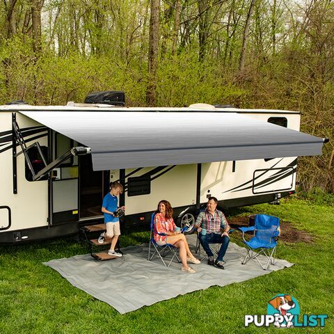 Carefree 132Inch/11Ft Silverfade Wht Altitude Awning With Led Lightbar. Fy1326D00Ra