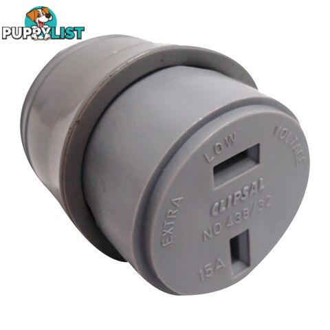 Clipsal 438/32 Fixed Polarity Cord Socket Grey. Cli438/32Gy