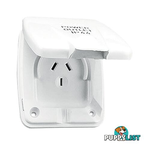 Clipsal White External 10Amp Power Outlet 3 Pin. 10Dwp