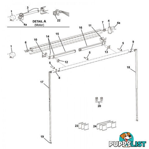 Carefree Freedom Left Hand End Cap Top White. R001618Wht