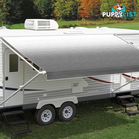 Carefree 18ft LED Silver Shale Fade Roll Out Awning (No Arms)