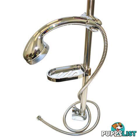 Coast Chrome Shower Rail W/Hose, Rose & Soap Dish. Srlg04