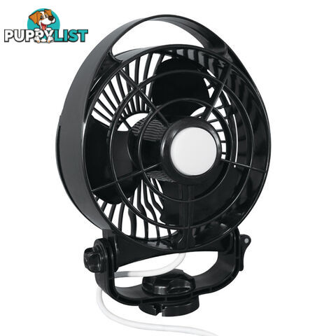 Caframo Maestro 12V Black 6" Variable Speed Fan W/ Light And Wired Control. 7482Cabbx