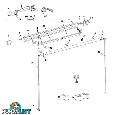 Carefree Freedom Right Hand Vertical Support Leg-Used With 2.44 & 2.57m