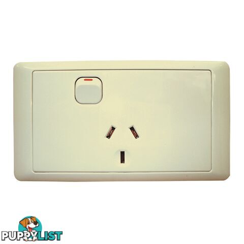 Cms Single Beige 10Amp Power Outlet W/20Amp Install Couplers. J16.1Bg