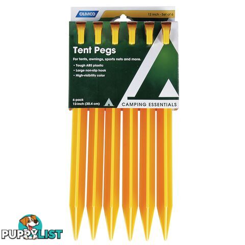 Camco Tent Peg 12". Set Of 6. 51042