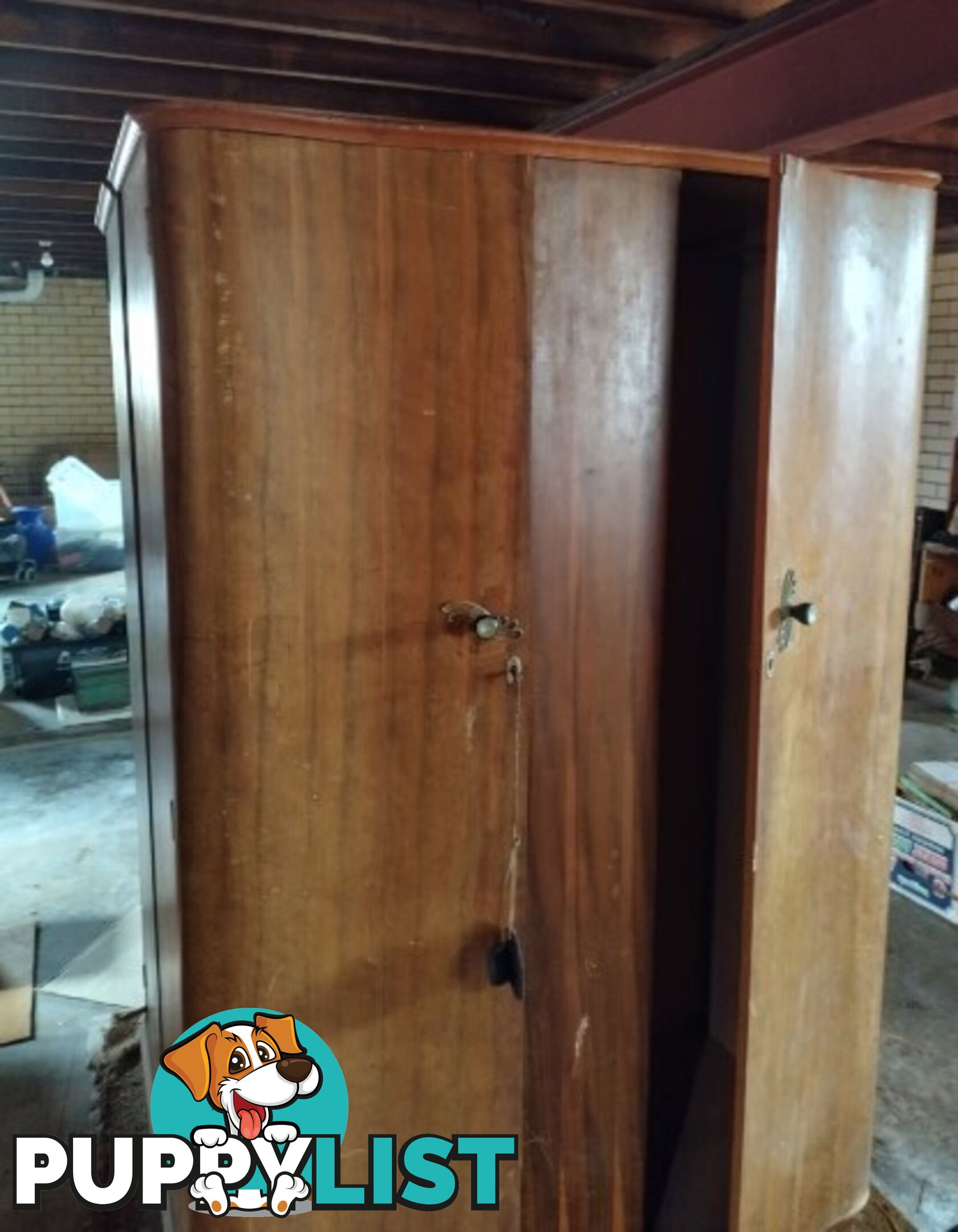 Rare 1960's wooden wardrobe (2 available) Restoration