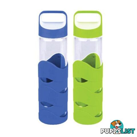 Glass Sports Bottles with BPA free lid x 2 - glassnew2