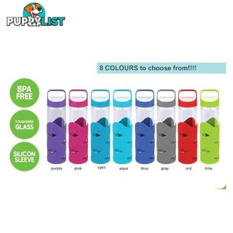 Glass Sports Bottles with BPA free lid x 2 - glassnew8