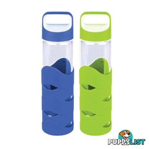 Glass Sports Bottles with BPA free lid x 2 - glassnew9