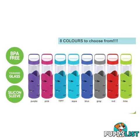 Glass Sports Bottles with BPA free lid x 2 - glassnew4