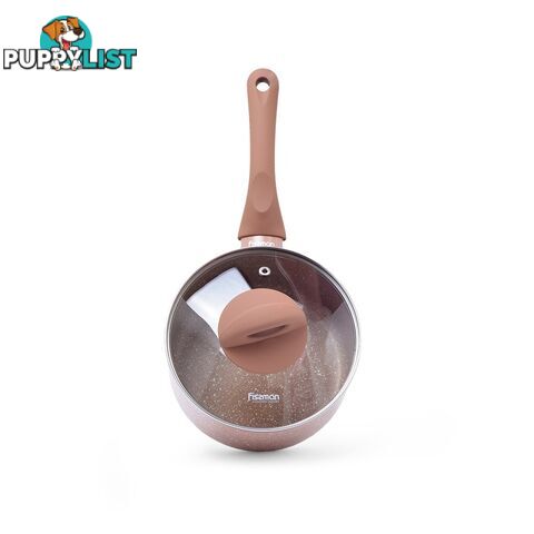 FISSMAN Sauce pan LATTE with glass lid- 16x8 cm - 4957