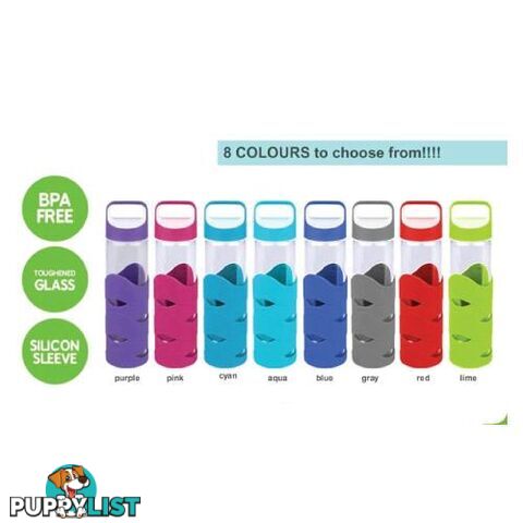 Glass Sports Bottles with BPA free lid x 2 - glassnew6