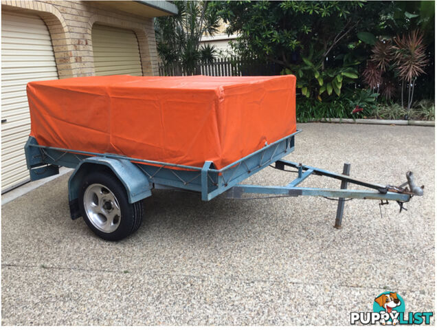 Trailer with removable frame and canopy