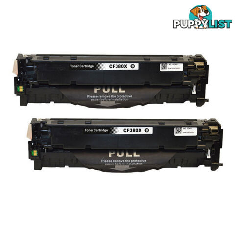 HP Compatible CF380X 312X Premium Generic Remanufactured Black Toner x 2