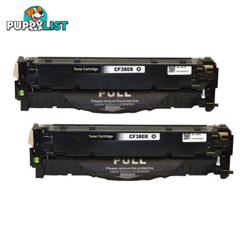 HP Compatible CF380X 312X Premium Generic Remanufactured Black Toner x 2