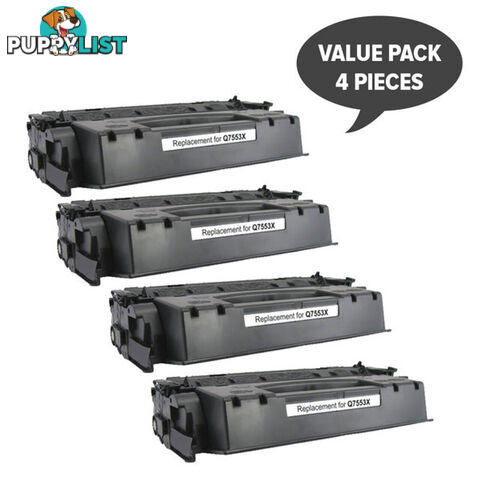 HP Compatible Q7553X HP 53X CART315ii CART308ii Q5949X 49x Premium Generic Toner x 4