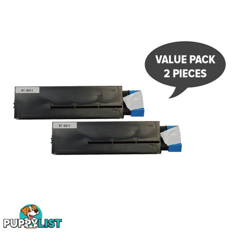 2 x 44574703 B411 Premium Generic Black Toner