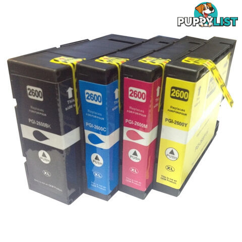 PGI-2600XL Premium Pigment Compatible Inkjet Cartridges Set of 4