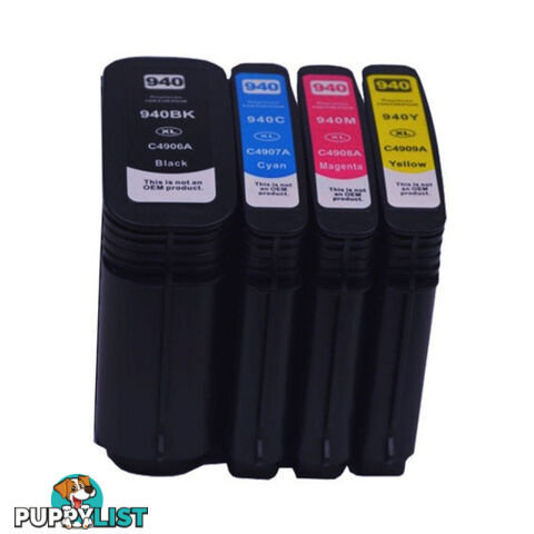 HP Compatible Series 940XL Remanufactured Cartridge Set 4 Cartridges