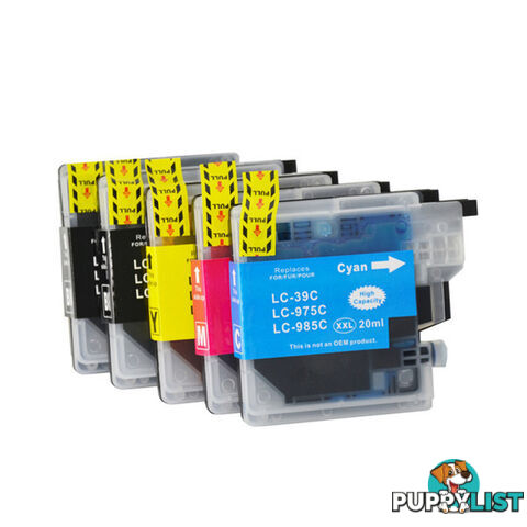 LC39 Compatible Inkjet Cartridge Set 5 Ink Cartridges [Boxed Set]