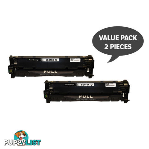 HP Compatible 2 x CE410X 305X Premium Generic Black Toner