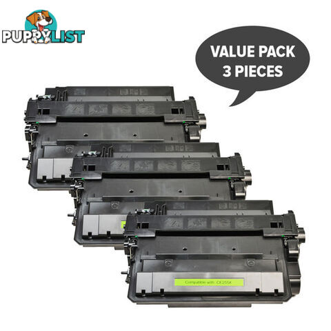 HP Compatible CE255X Premium Generic Toner X 3