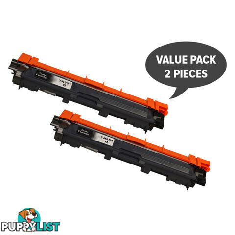 2 x TN-251 Black Premium Generic Toner