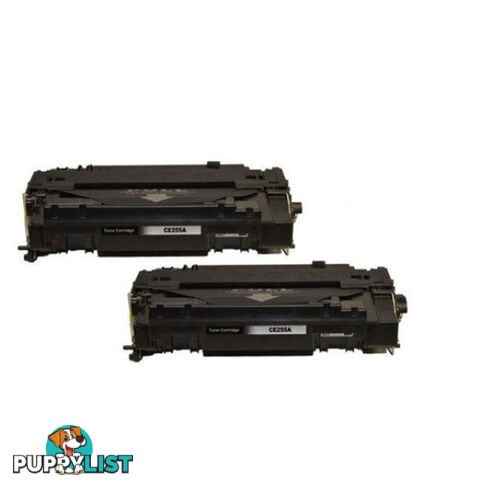 HP Compatible 2 x CE255A 55A Black Generic Toner