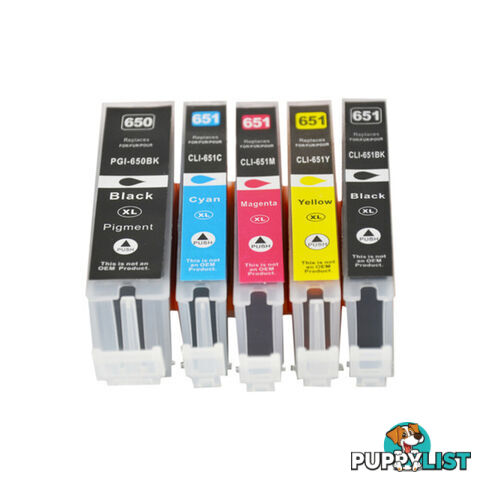 PGI-650XL CLI-651XL Compatible Inkjet Set 5 Cartridges [Boxed Set]