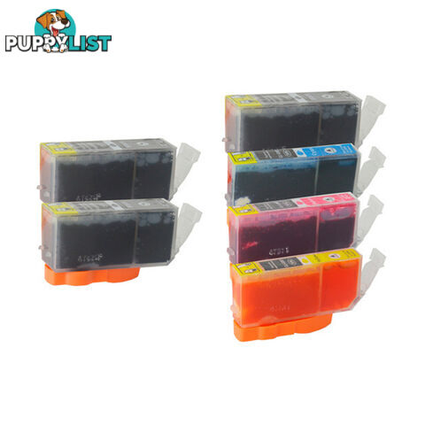 PGI-520 CLI-521 Compatible Inkjet Cartridge Set 6 Cartridges [Boxed Set]