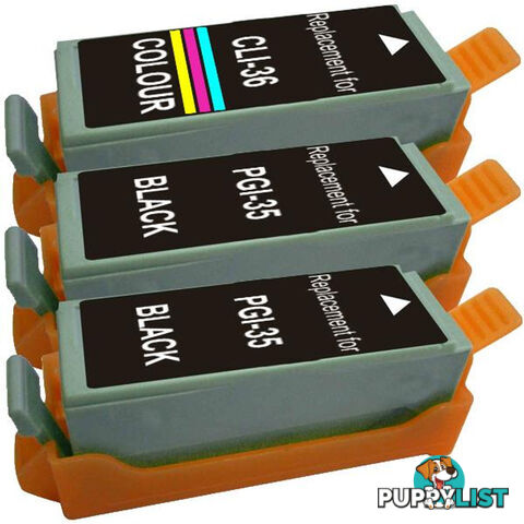 PGI-35 CLI-36 Compatible Inkjet Cartridge Set 3 Cartridges