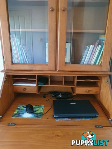 Teak computer and storage  desk.