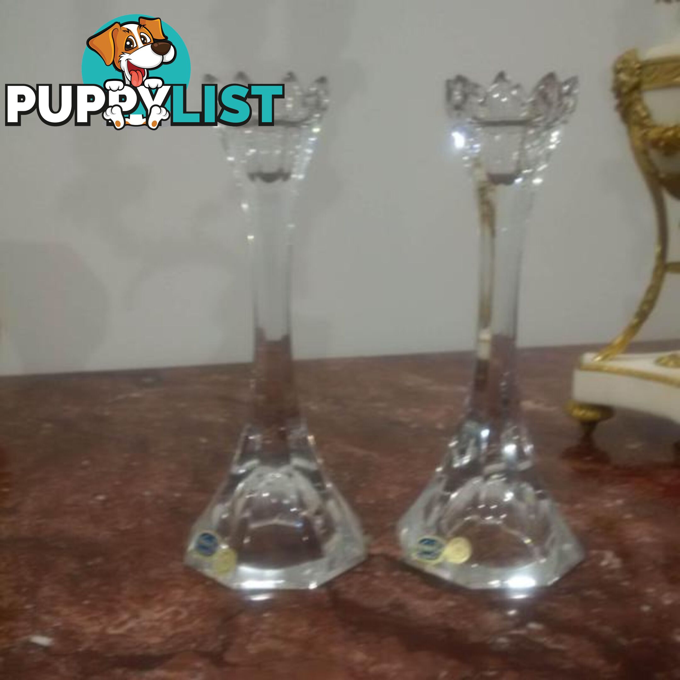 Candleholders / Candelabra - Crystal / Glass / Brass. Ornaments