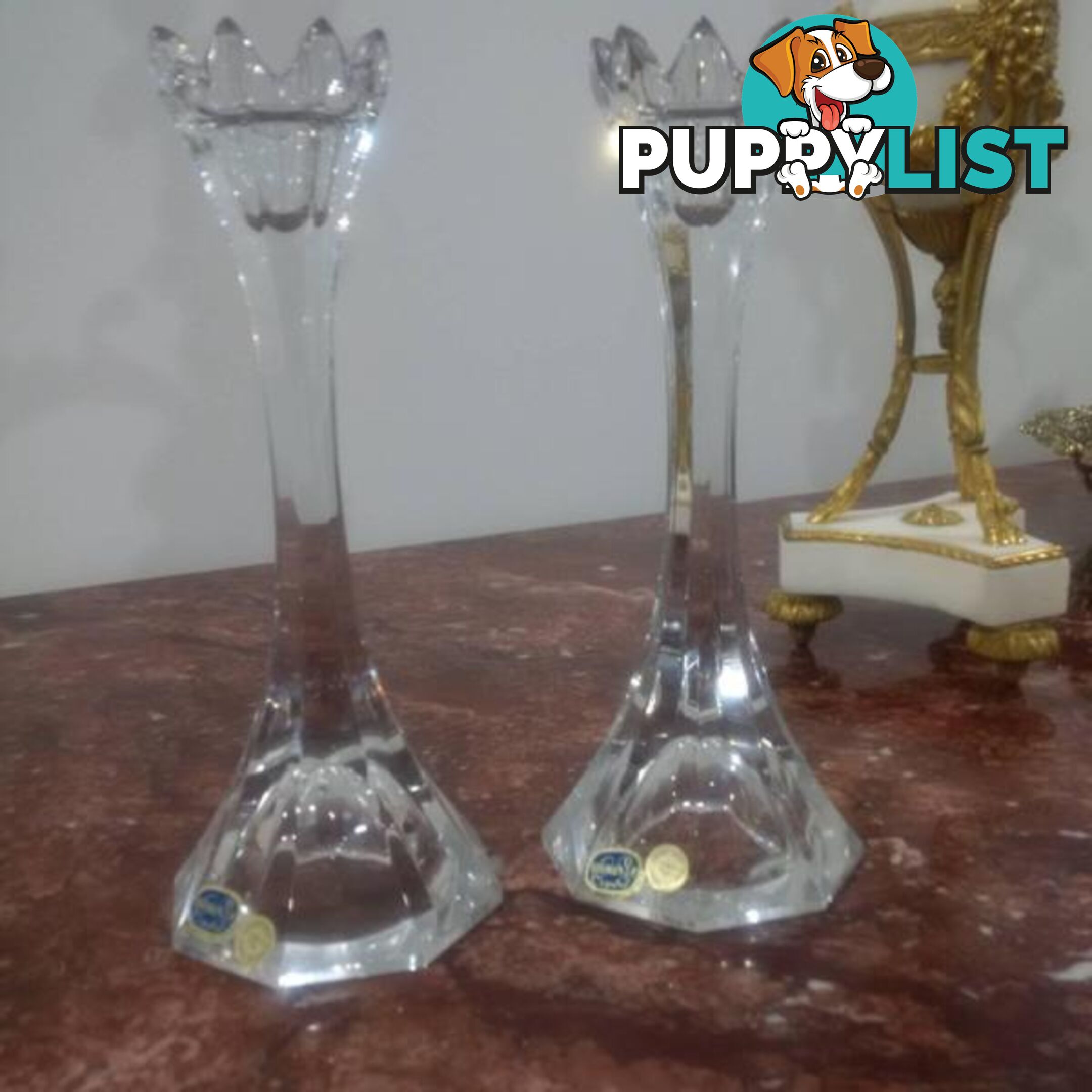 Candleholders / Candelabra - Crystal / Glass / Brass. Ornaments