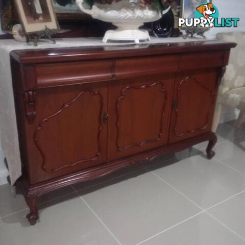 Ornate Mirror. Vintage Cedar Buffet. Dining Chairs REDUCED