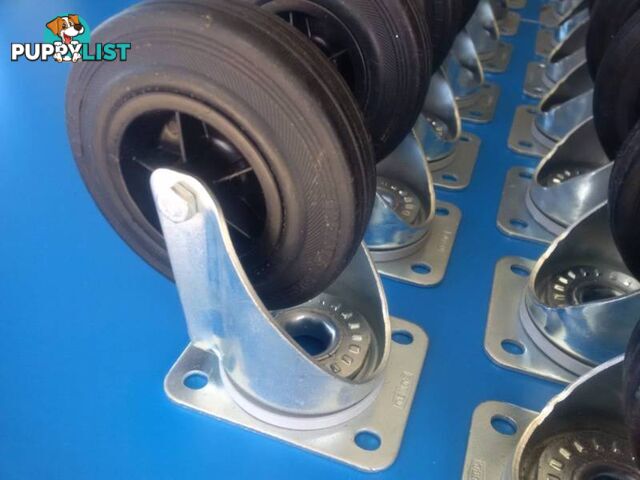 Castors Swivel 120mm H/Duty TENTE Made in Germany Rubber Tyres