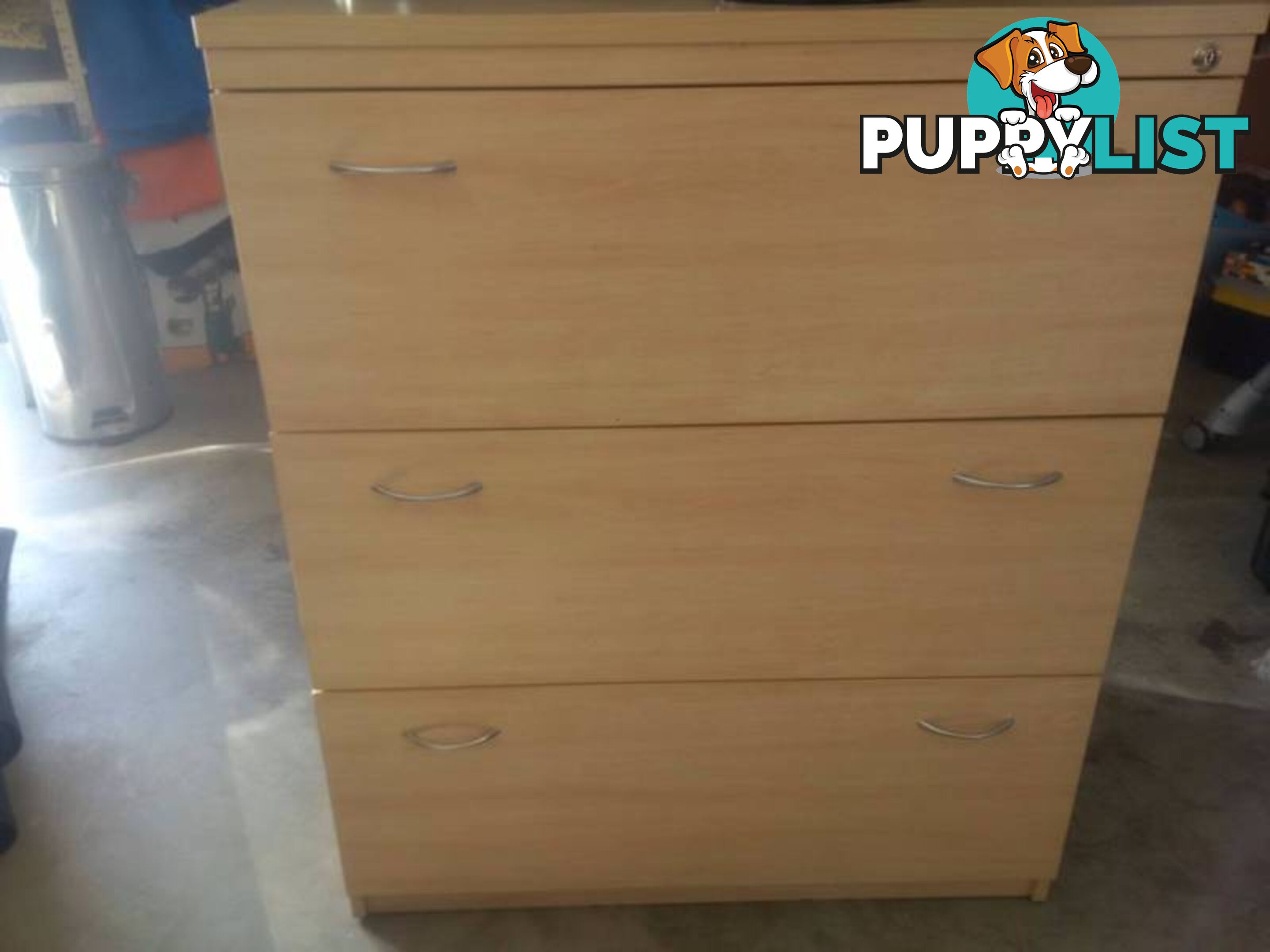 Timber Filing Cabinet American Oak 3 Drawer. New Mobile 2 Drawer